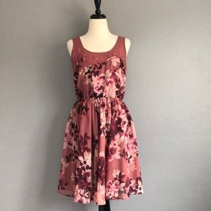 LC Lauren Conrad pink Floral Dress